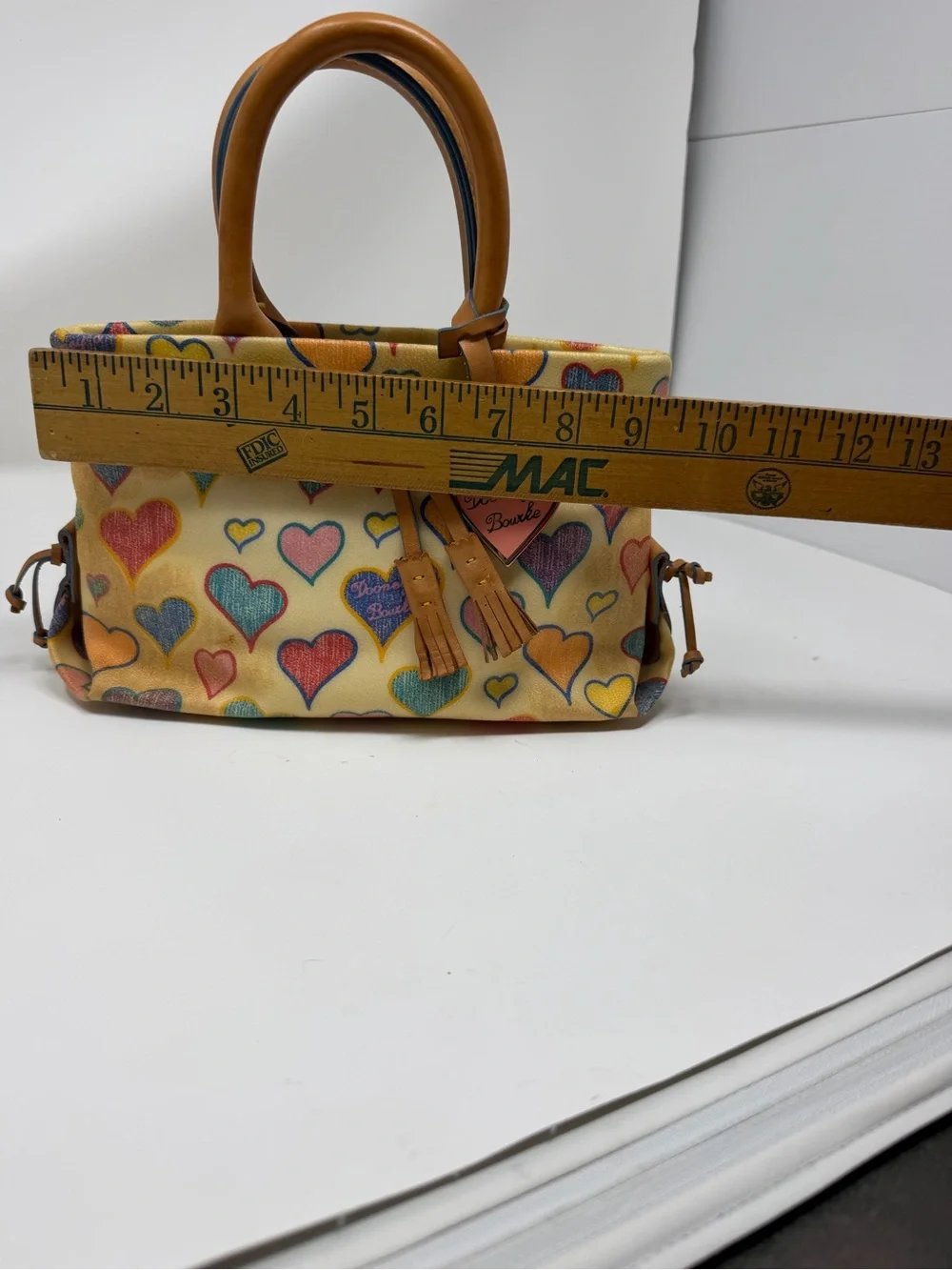 Dooney & Bourke Y2K Sweetheart Crayon Satchel With Charm Leather Strap Accents